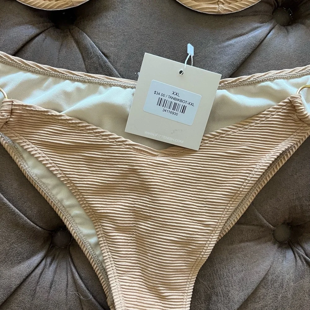 Tan Ribbed Bikini Set - Picture 4 of 4